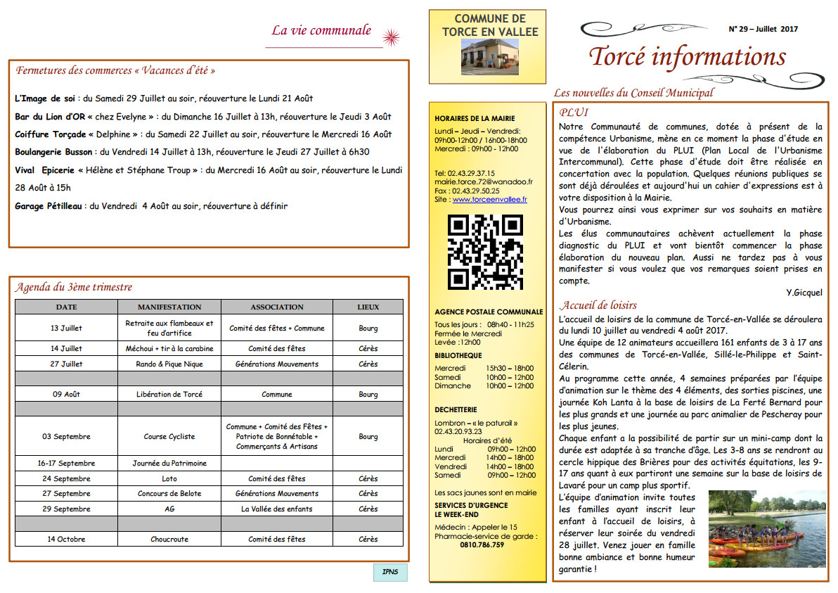 Bulletin Trimestriel De Juillet Torc En Vall E