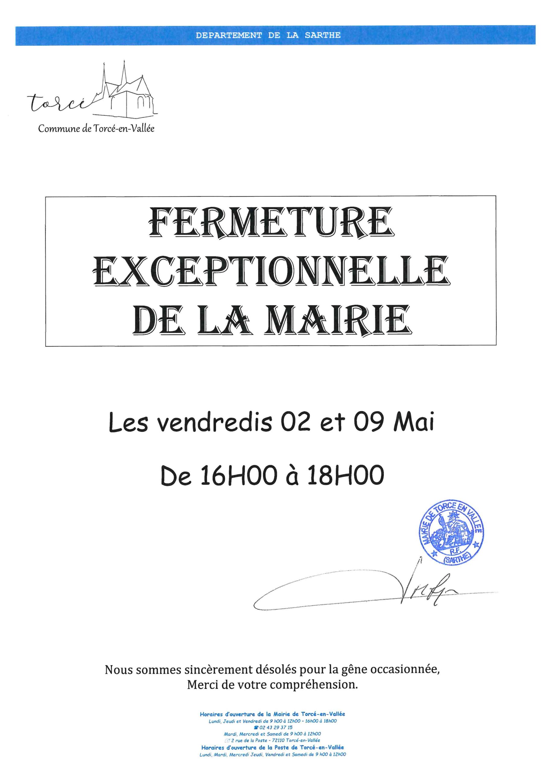Lire la suite à propos de l’article Fermeture exceptionnelle de l’agence postale et la mairie les 02 et 09 mai 2025