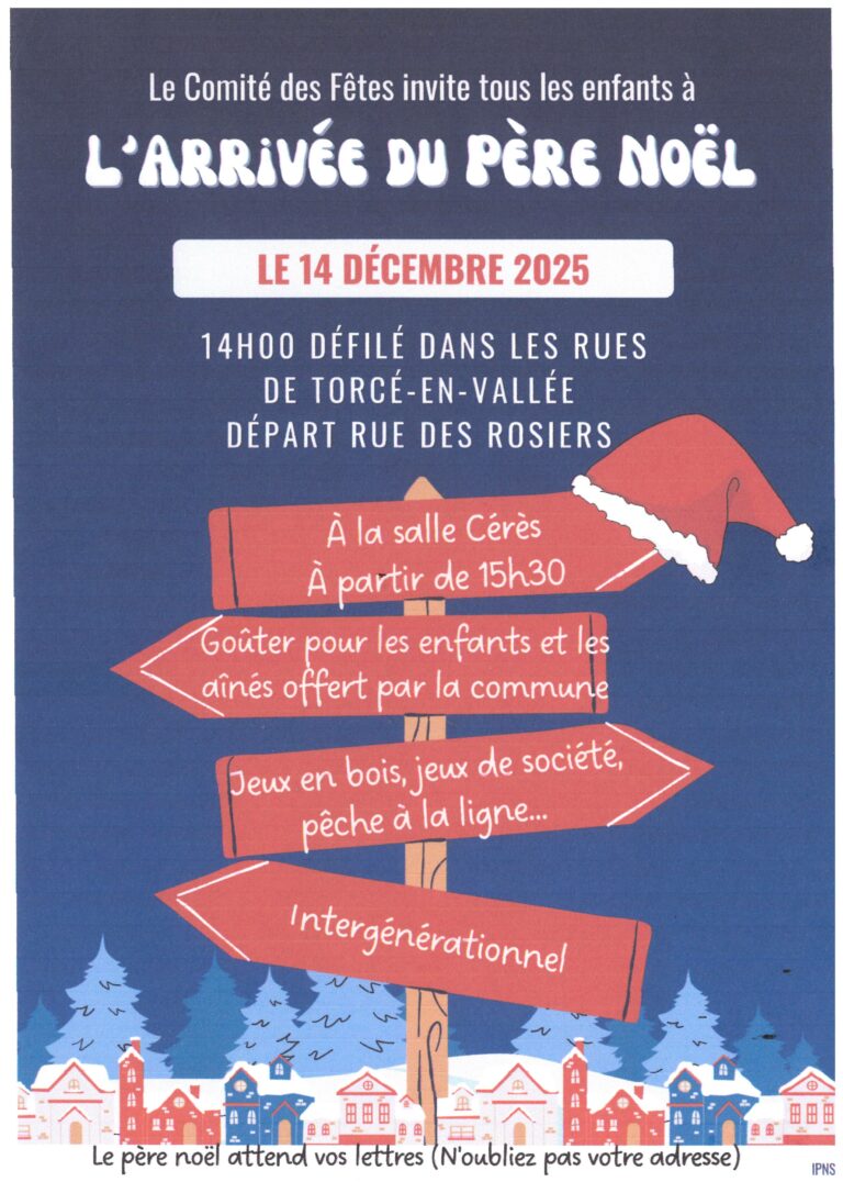 Lire la suite à propos de l’article ARRIVEE DU PERE NOEL 14 DECEMBRE 2025