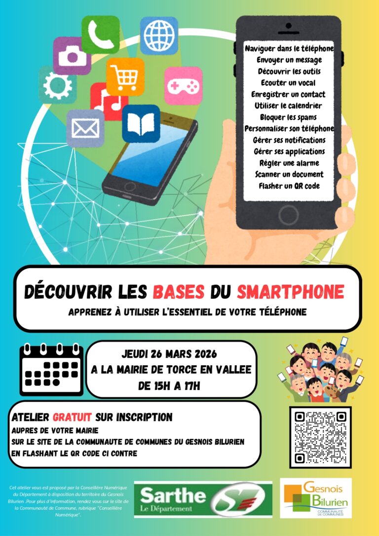 Lire la suite à propos de l’article ATELIER SMARTPHONE 26 MARS 2026 DE 15h à 17h