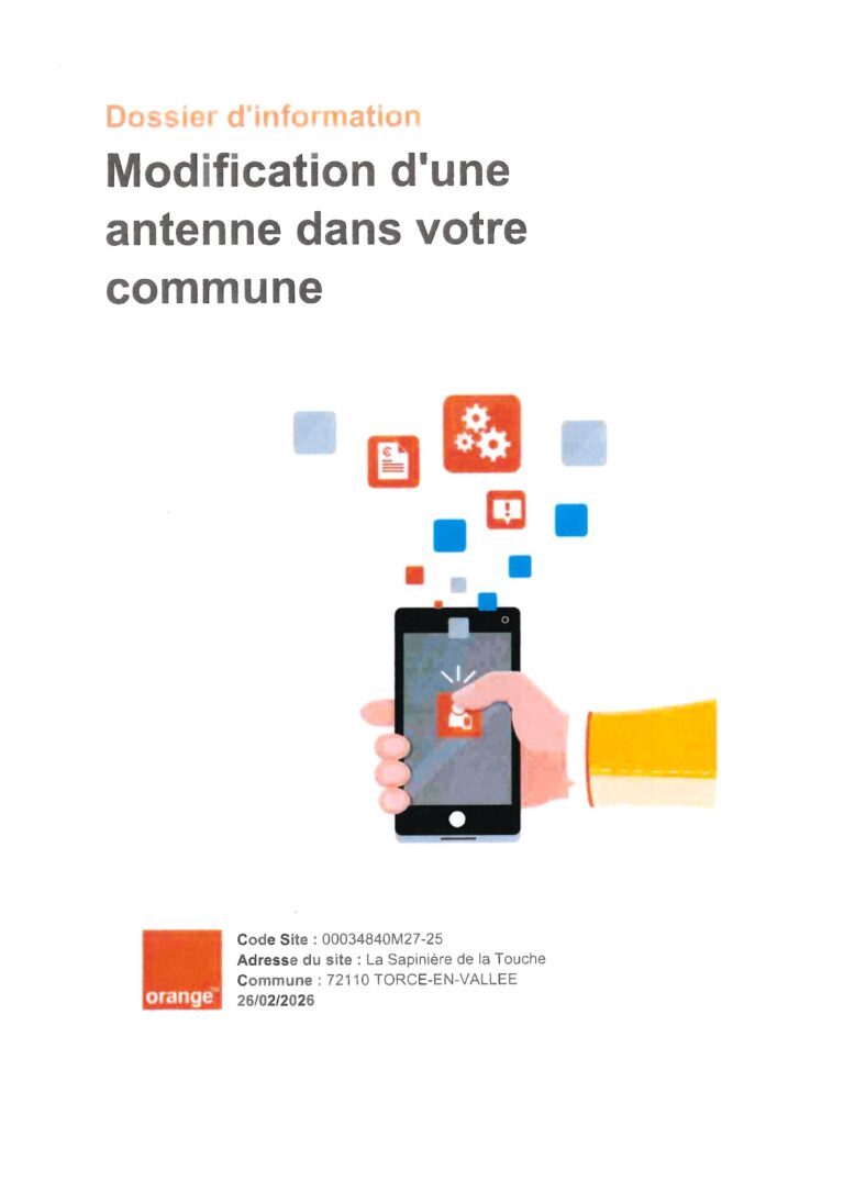 Lire la suite à propos de l’article DOSSIER D&rsquo;INFORMATION, MODIFICATION D&rsquo;UNE ANTENNE