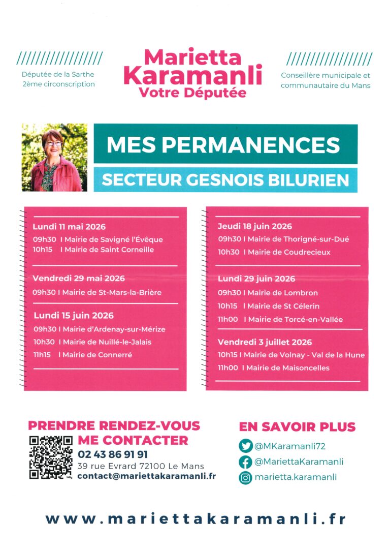 Lire la suite à propos de l’article PERMANENCES MARIETTA KARAMANLI