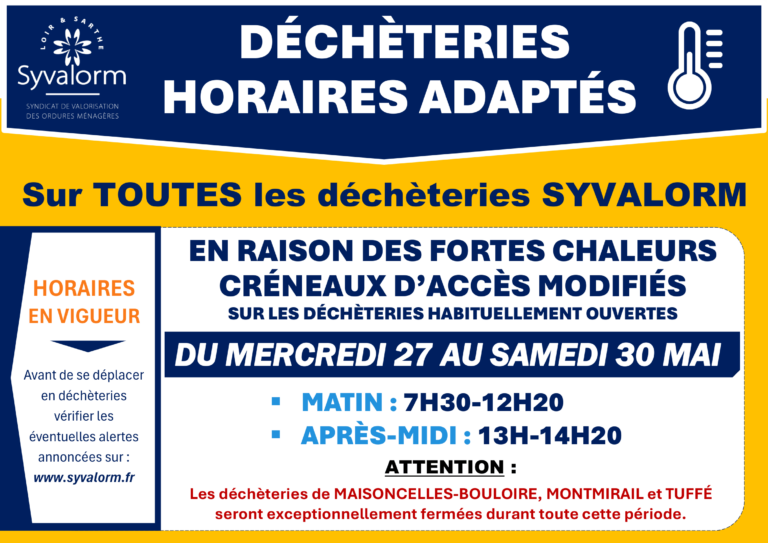 Lire la suite à propos de l’article DECHETERIE HORAIRES ADAPTES