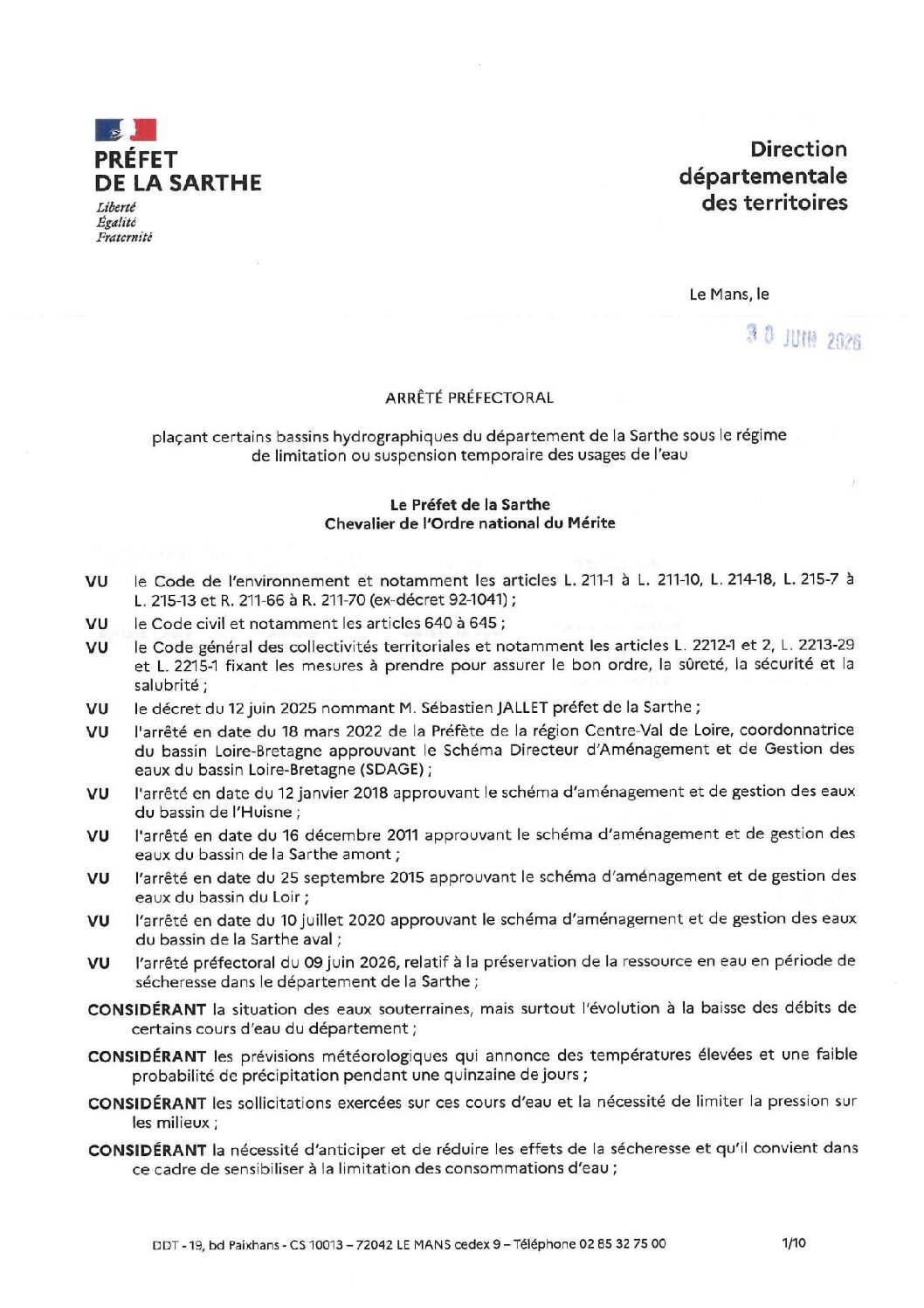 Lire la suite à propos de l’article SECHERESSE